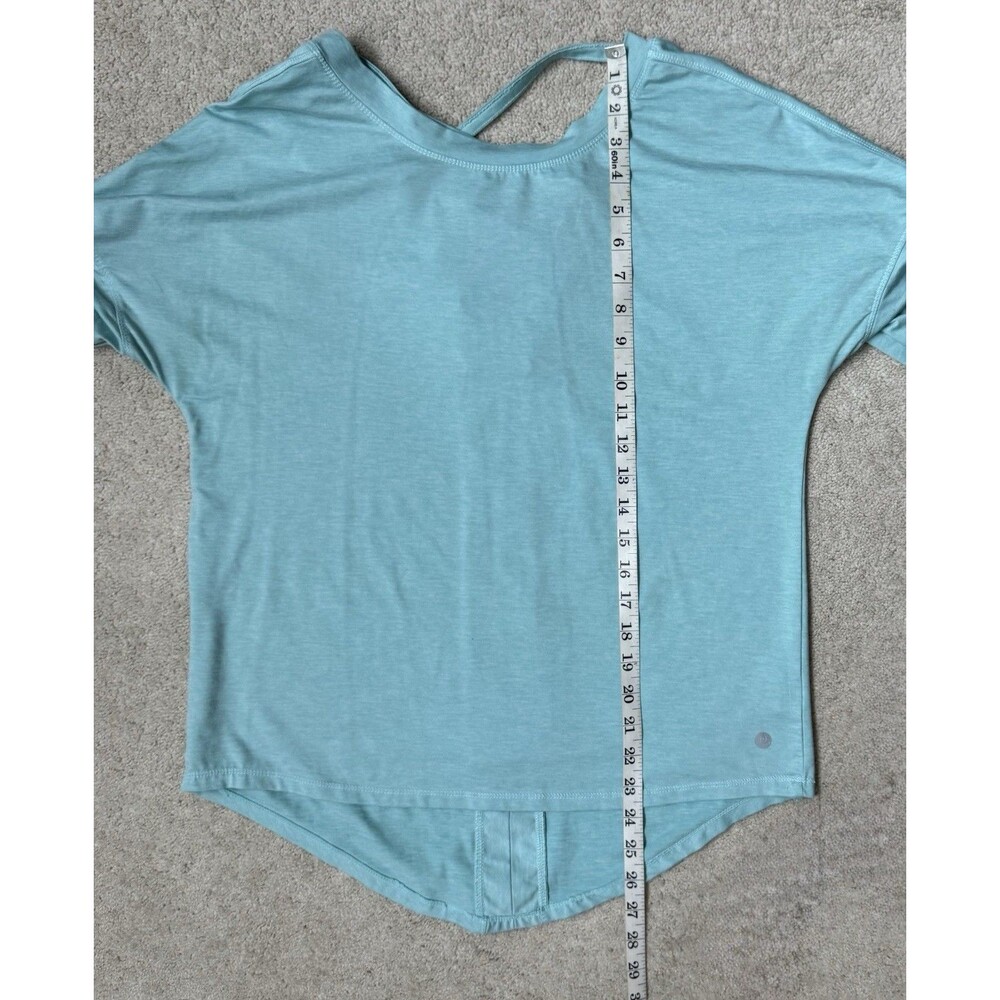 Layer8 Blue Long SleeveCrew Neck Crisscross/Lattice Back Yoga Top Size Small - Picture 5 of 11